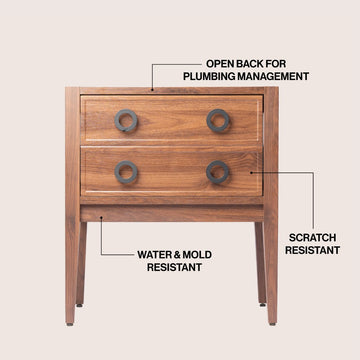 Corbin Modern Classic 1-Drawer Bath Vanity Base Only (Sink Basin Not Included)